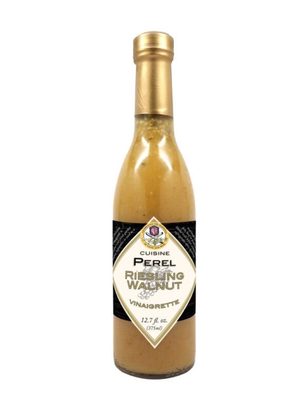 A bottle of walnut sauce with a label on it.