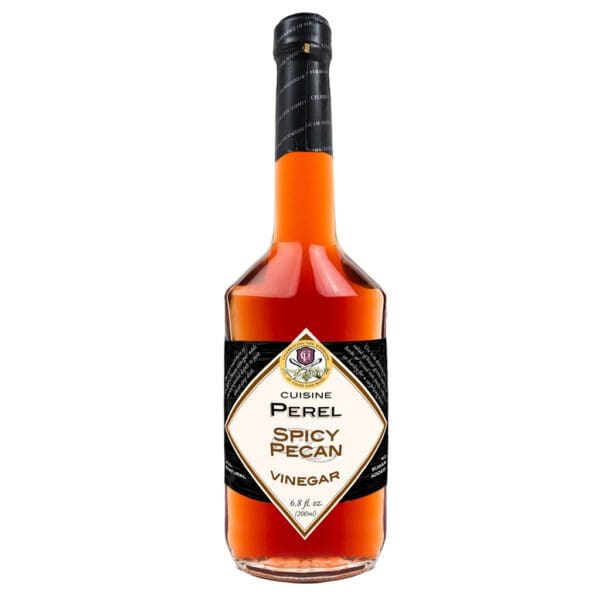 A bottle of brandy with the label spicy pecan.